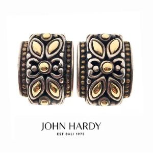 John Hardy vintage Celtic-inspired 18k gold and silver pair of Artisan Earrings.